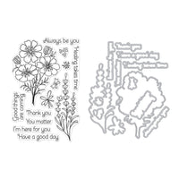 Cosmos and Lavender - Clear Stamp & Die Combo