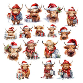 Country Christmas Highland Cows Ephemera