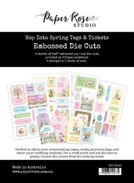 Hop Into Spring 6x8" Tags & Tickets Embossed Die Cuts 36163