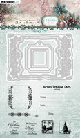 JMA Stamp And Cutting Dies Snowy ATC Christmas Blush 15 Pieces
