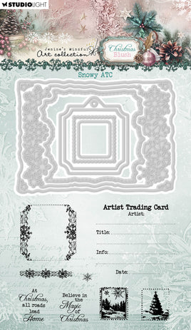 JMA Stamp And Cutting Dies Snowy ATC Christmas Blush 15 Pieces