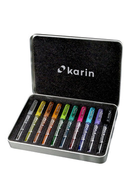 DecoBrush Metallic Marker Set, 10 Colors (Metal Box)