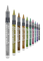 DecoBrush Metallic Marker Set, 10 Colors (Metal Box)