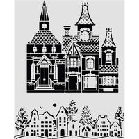 Christmas House - Cut Laser Stencil