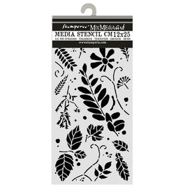 Flowers And Poems Mixed Leaves - Cut Laser Stencil 12x25cm