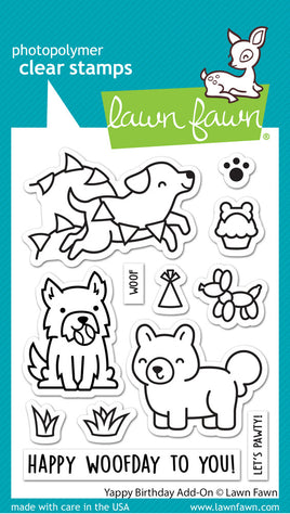 Yappy Birthday Add-on - Lawn Fawn Clear Stamp