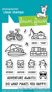 Car Critters Road Trip Add-On - Lawn Fawn Clear Stamp