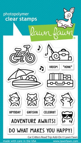 Car Critters Road Trip Add-On - Lawn Fawn Clear Stamp