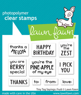 Tiny Tag Sayings: Fruit - Lawn Fawn Clear Stamp