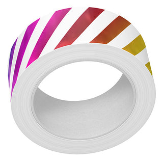 Diagonal Rainbow Stripes - Lawn Fawn Foiled Washi Tape
