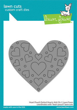 Heart Pouch Dotted Hearts Add-On - Lawn Fawn Die