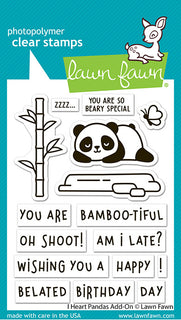 I Heart Pandas Add-On - Lawn Fawn Stamp