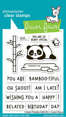 I Heart Pandas Add-On - Lawn Fawn Stamp