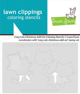 Cozy Cats Christmas Add-On - Coloring Stencils