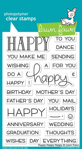 Happy Happy Happy - Lawn Fawn Clear Stamps