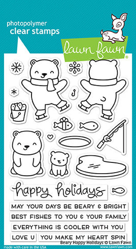 Beary Happy Holidays - Lawn Fawn Clear Stamp