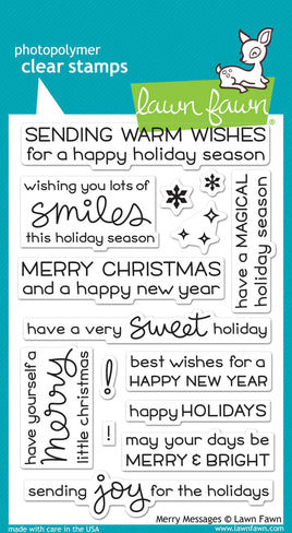 Merry Messages - Lawn Fawn Clear Stamp