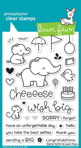 Elphie Selfie - Lawn Fawn Clear Stamp