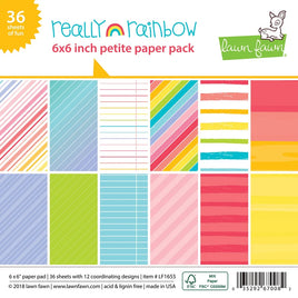 Really Rainbow - Lawn Fawn Double-Sided Petite Paper Pack 6"X6"