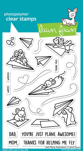 Just Plane Awesome - Lawn Fawn Clear Stamp Set