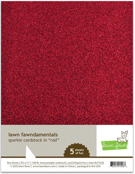 Red Sparkle - Lawn Fawn Card Stock 8.5"x11"