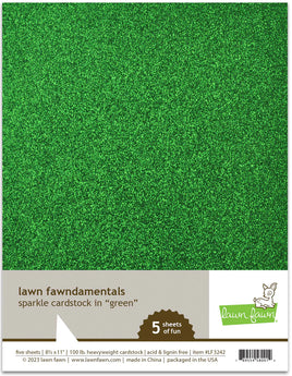 Green Sparkle - Lawn Fawn Card Stock 8.5"x11"