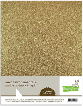 Gold Sparkle - Lawn Fawn Card Stock 8.5"x11"