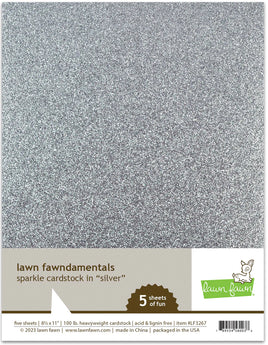 Silver Sparkle - Lawn Fawn Card Stock 8.5"x11"