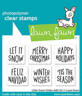 Little Snow Globe Sentiment Add-On - Lawn Fawn Clear Stamp