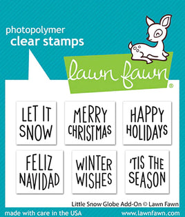 Little Snow Globe Sentiment Add-On - Lawn Fawn Clear Stamp