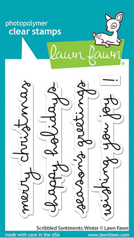 Scribbled Sentiments: Winter- Lawn Fawn Clear Stamp