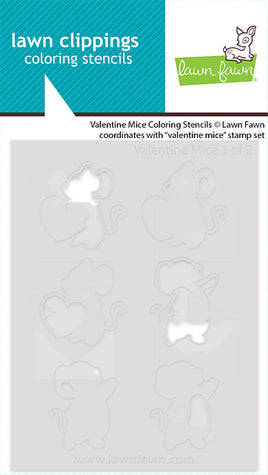 Valentine Mice - Coloring Stencils