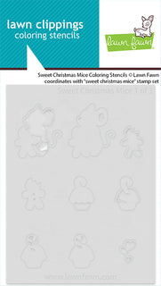 Sweet Christmas Mice - Lawn Clippings Coloring Stencils