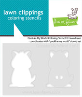 Quokka My World - Lawn Clippings Coloring Stencil