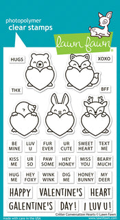 Critter Conversation Hearts - Clear Stamp