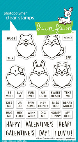 Critter Conversation Hearts - Clear Stamp