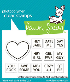 Critter Conversation Hearts Add-On - Clear Stamp