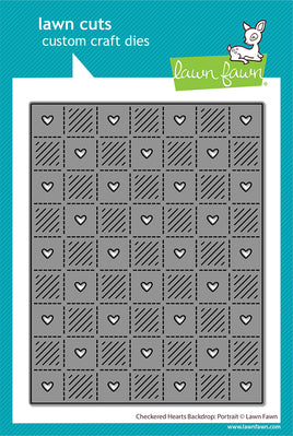 Checkered Hearts Backdrop: Portrait  - Die