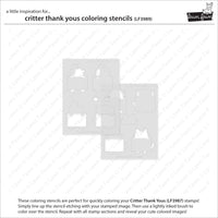 Critter Thank Yous - Coloring Stencils