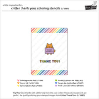 Critter Thank Yous - Coloring Stencils