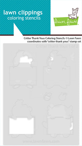 Critter Thank Yous - Coloring Stencils