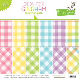 Giddy for Gingham - Lawn Fawn Collection Paper Pack 12"x12"