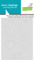Silly Goose, Rain or Shine! - Lawn Clippings Coloring Stencils