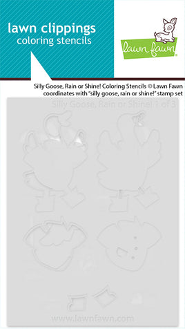 Silly Goose, Rain or Shine! - Lawn Clippings Coloring Stencils