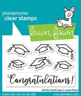 All the Grad Caps - Lawn Fawn Stamps