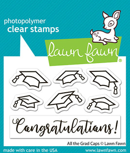 All the Grad Caps - Lawn Fawn Stamps