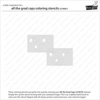 All the Grad Caps - Lawn Clippings Coloring Stencils