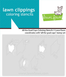 All the Grad Caps - Lawn Clippings Coloring Stencils