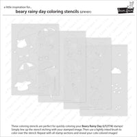 Beary Rainy Day - Lawn Clippings Coloring Stencils