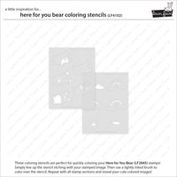 Here For You Bear - Lawn Clippings Coloring Stencils